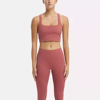 Укороченный топ с персиковым принтом для йоги Reebok, малиновый