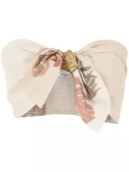 Укороченный топ с принтом Amir Slama, бежевый