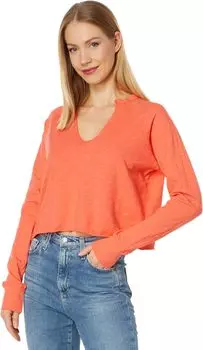 Укороченный топ с разрезом на шее bobi Los Angeles, цвет Hot Coral