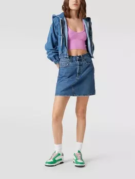 Укороченный топ с ребристым узором Review, розовый