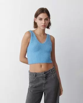 Укороченный топ с ремешками Brownie, синий