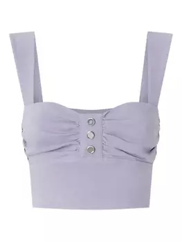 Укороченный топ с рюшами PINKO, фиолетовый