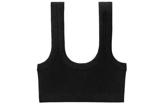 Укороченный топ с тисненым логотипом Alexander Wang, черный