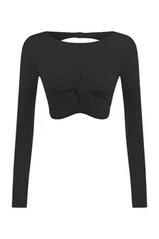 Укороченный топ с узлом Nocturne, черный