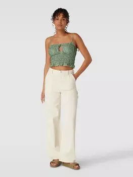 Укороченный топ с узором по всей поверхности Review, зеленый лайм