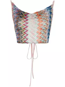 Укороченный топ с узором зигзаг Missoni, синий