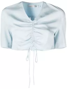 Укороченный топ с V-образным вырезом Christopher Esber, синий