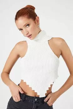 Укороченный топ с водолазкой и свитером Forever 21, белый