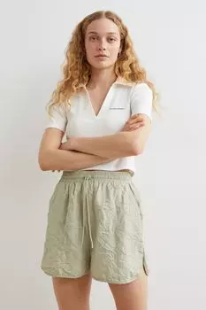 Укороченный топ с воротником H&amp;M, белый