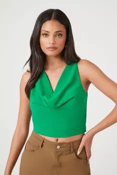 Укороченный топ с воротником-хомутом Forever 21, зеленый