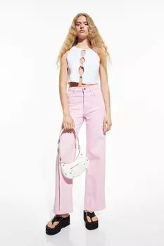 Укороченный топ с вырезами H&amp;M, белый