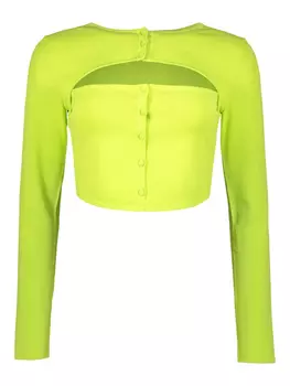 Укороченный топ с вырезом DSQUARED2, зеленый