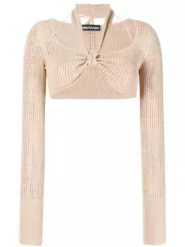 Укороченный топ с вырезом халтер ANDREDAMO, нейтральный