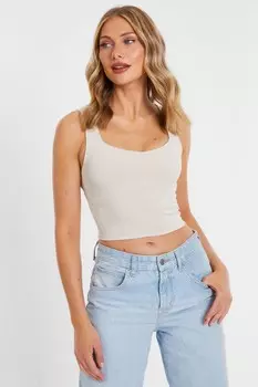 Укороченный топ с вырезом-лопаткой Stone QUIZ Clothing