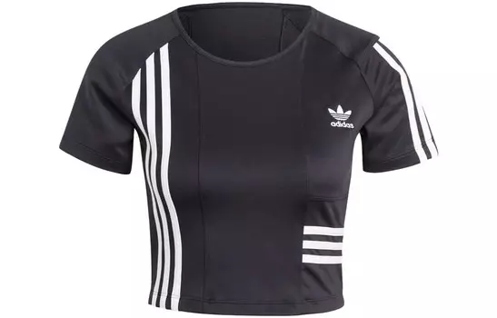 Укороченный топ с вышитым логотипом Adidas Originals CAMPUS 00s, цвет Black