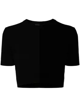 Укороченный топ с вышитым логотипом We11done, черный