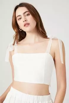 Укороченный топ с завязками Forever 21, белый
