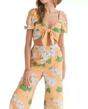 Укороченный топ с завязками спереди в цвете Desert Flower Sadie & Sage