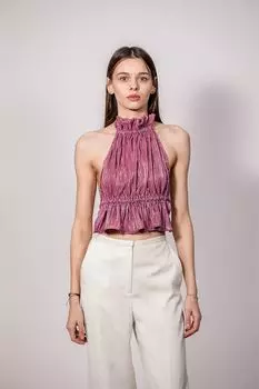 Укороченный топ с завязкой на шее Uvia, красный