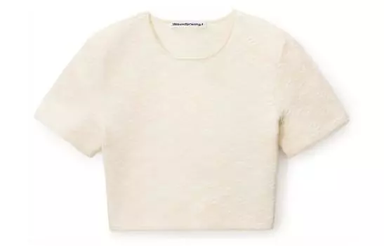 Укороченный топ с жаккардовым логотипом Alexander Wang, Ecru