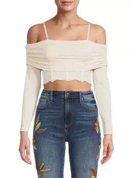 Укороченный топ Sheena с корсетом Simkhai, цвет Ceramic