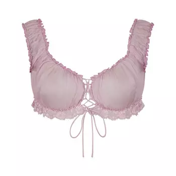 Укороченный топ SKIMS Skims Romance Lace, цвет Iris Mica