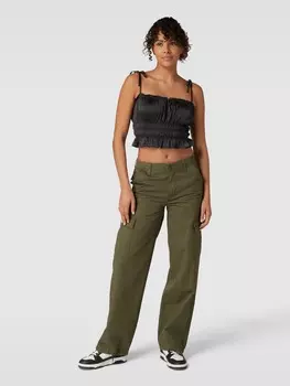 Укороченный топ со сборками Review, черный