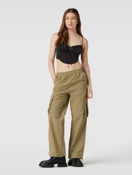 Укороченный топ со шнуровкой Gina Tricot, черный