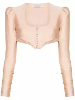 Укороченный топ со складками Philosophy Di Lorenzo Serafini, нейтральный