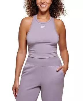 Укороченный топ со спиной-борцовкой Calvin Klein, фиолетовый