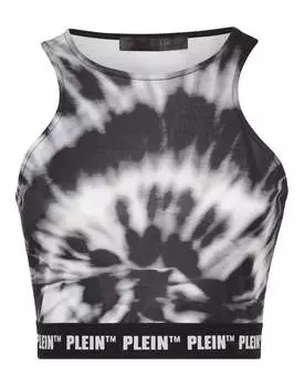 Укороченный топ Tank Tie Dye PHILIPP PLEIN, черный/белый