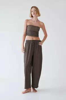 Укороченный топ текстурированный без бремеел ZARA, коричневый