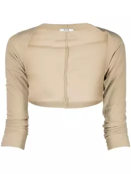 Укороченный топ The Shrug из джерси Wolford, бежевый