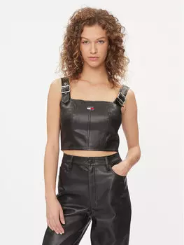 Укороченный топ Tommy Jeans, черный