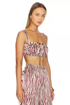 Укороченный топ tracy с пуговицами спереди Nicholas, цвет brick toledo print