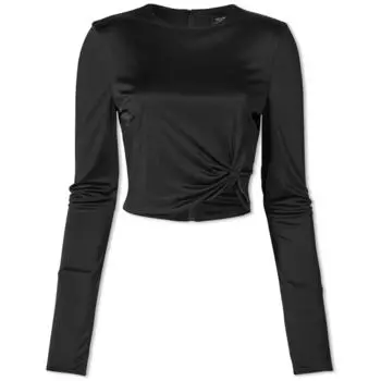 Укороченный топ Versace с длинными рукавами, черный