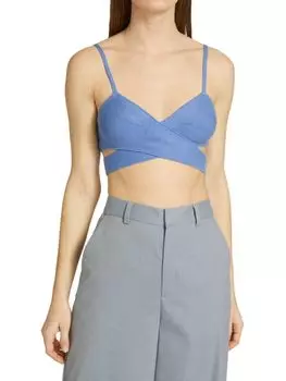 Укороченный топ vivi с вырезами Anna Quan Blue