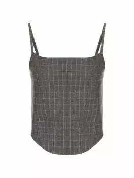 Укороченный топ в клетку Maje, серый