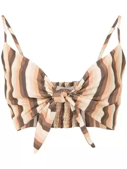 Укороченный топ в полоску Amir Slama, коричневый