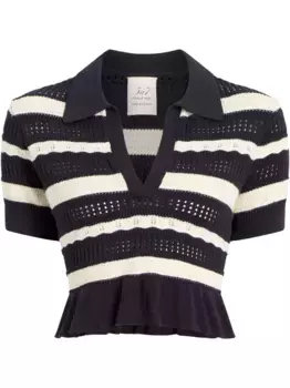 Укороченный топ в полоску Cinq A Sept, синий