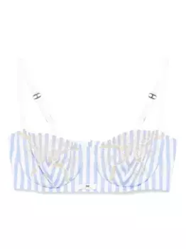 Укороченный топ в полоску Elisabetta Franchi, белый