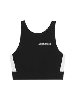 Укороченный топ в полоску с логотипом Training Palm Angels, цвет Black White