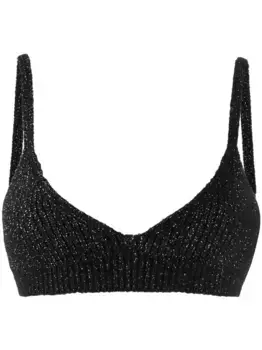 Укороченный топ в рубчик Alanui, металлик