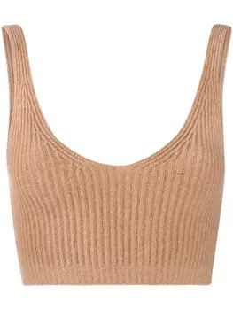 Укороченный топ в рубчик Cashmere In Love, бежевый