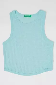 Укороченный топ в рубчик United Colors Of Benetton, синий
