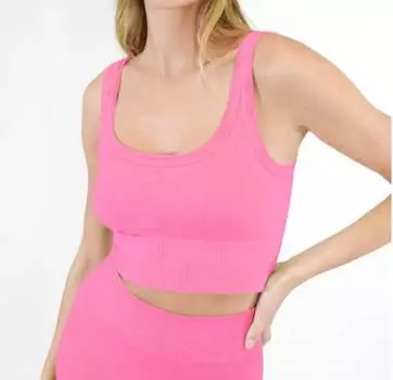 Укороченный топ в рубчик в винтажном стиле Bubble Gum Nikibiki, цвет vintage bubble gum