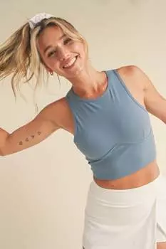 Укороченный топ в стиле корсета FASHNZFAB, синий