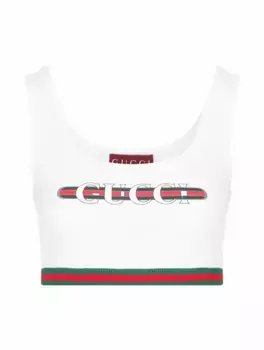 Укороченный топ Web Gucci, белый