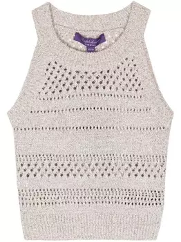 Укороченный топ вязки пуантелле Ralph Lauren Collection, бежевый