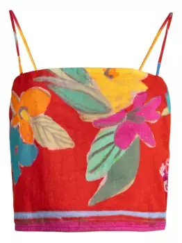 Укороченный топ Wyatt с цветочным принтом Marie Oliver, красный